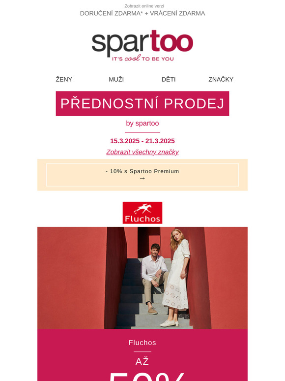 ✨Užívejte si až -50% na Fluchos, Crocs, Art, Pikolinos, BOTD a Carolina Herrera a doručení zdarma
