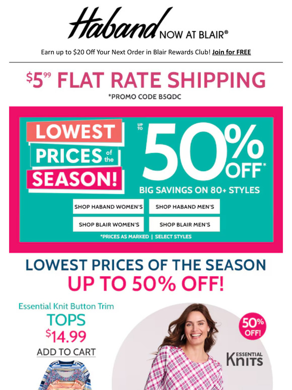 🔥 HOT BUY! 30%-80% Off All Haband!