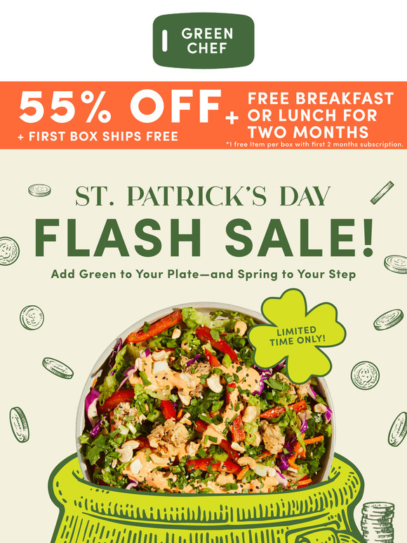 We’re seeing green ☘️ 55% off