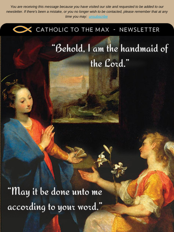 Keep reminders of the Annunciation and St. Joseph's protection in your home!