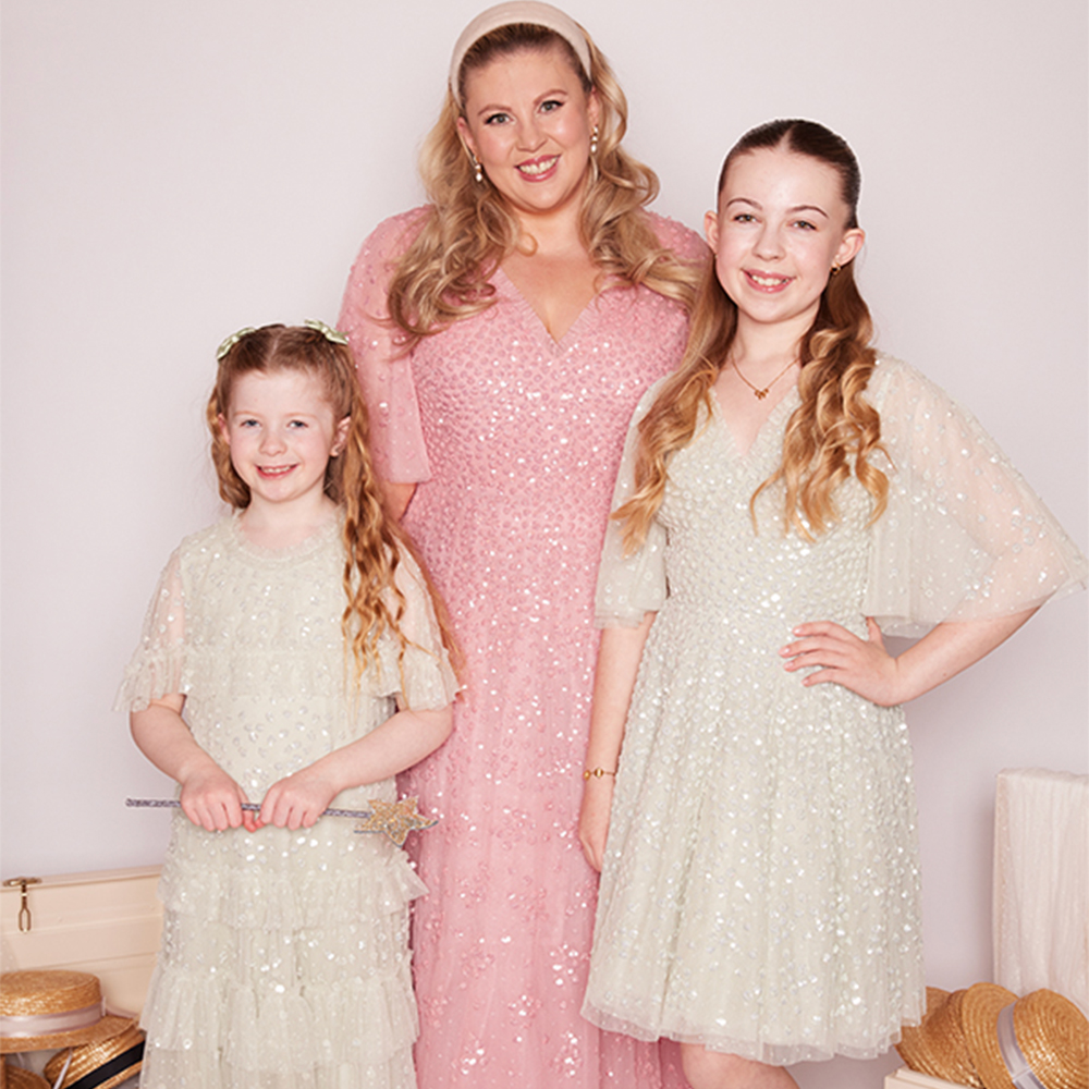 Leila Dot V-Neck Cape Ankle Gown