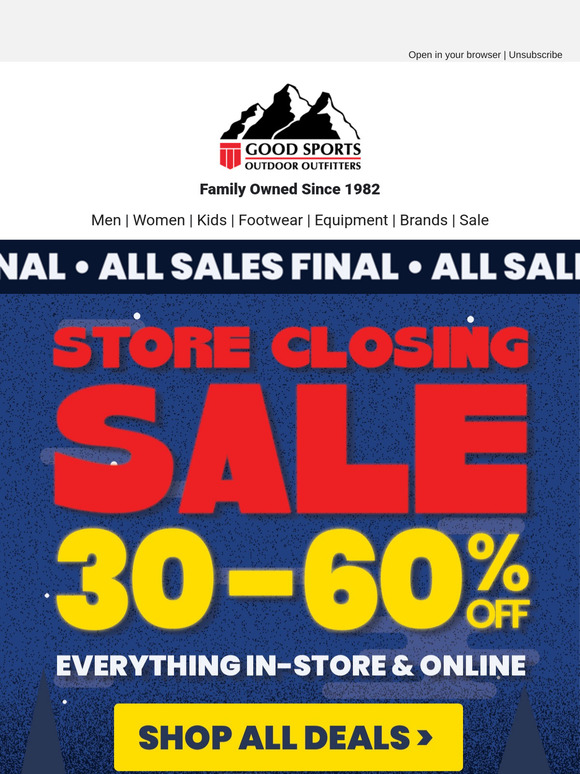 STORE CLOSING SALE: UP TO 60% OFF EVERYTHING!!!