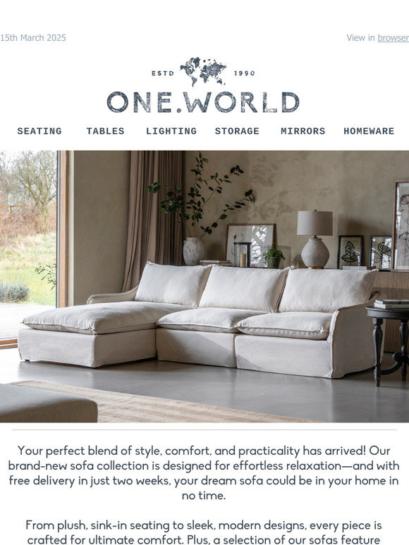 Saturday Snug: Discover Our Stylish New Sofas