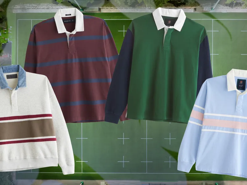 Abercrombie's $50 rugby shirt, in four handsome colors. 