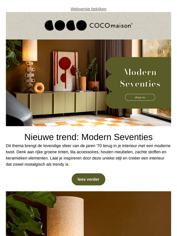 Hi COCOmaison fan, ontdek onze nieuwe trend: Modern Seventies! 🤩