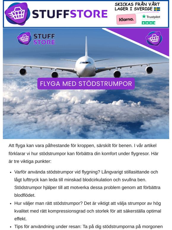 Flyg bekvämt med stödstrumpor