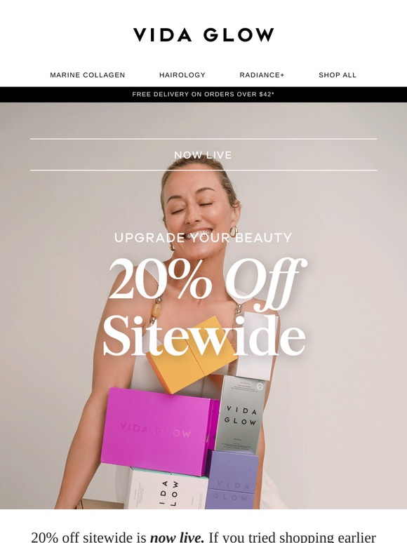 Now active: 20% off sitewide