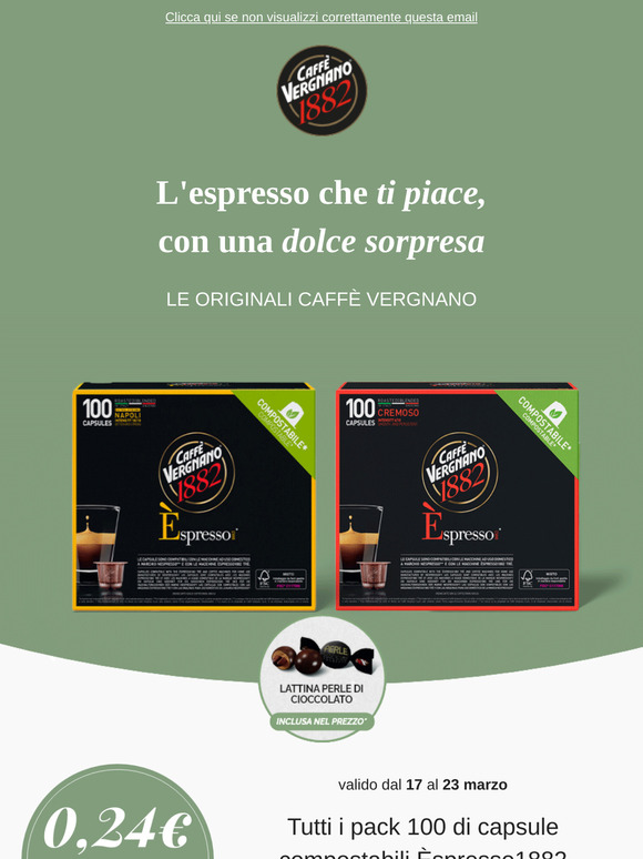 ☕ L'espresso che ti piace, con una dolce sorpresa.