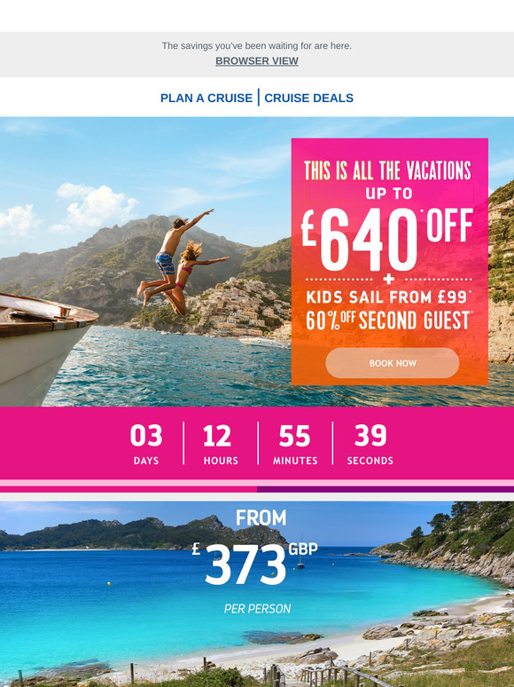 Starting now: up to £640 off all cruises