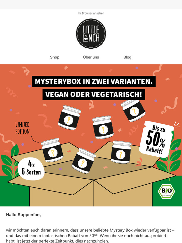 Unsere Mystery Box ist mit 50% Rabatt zurück - Noch heute Vorräte auffüllen