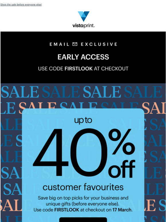 🔓Unlock your exclusive early access | Up to 40% off customer favourites