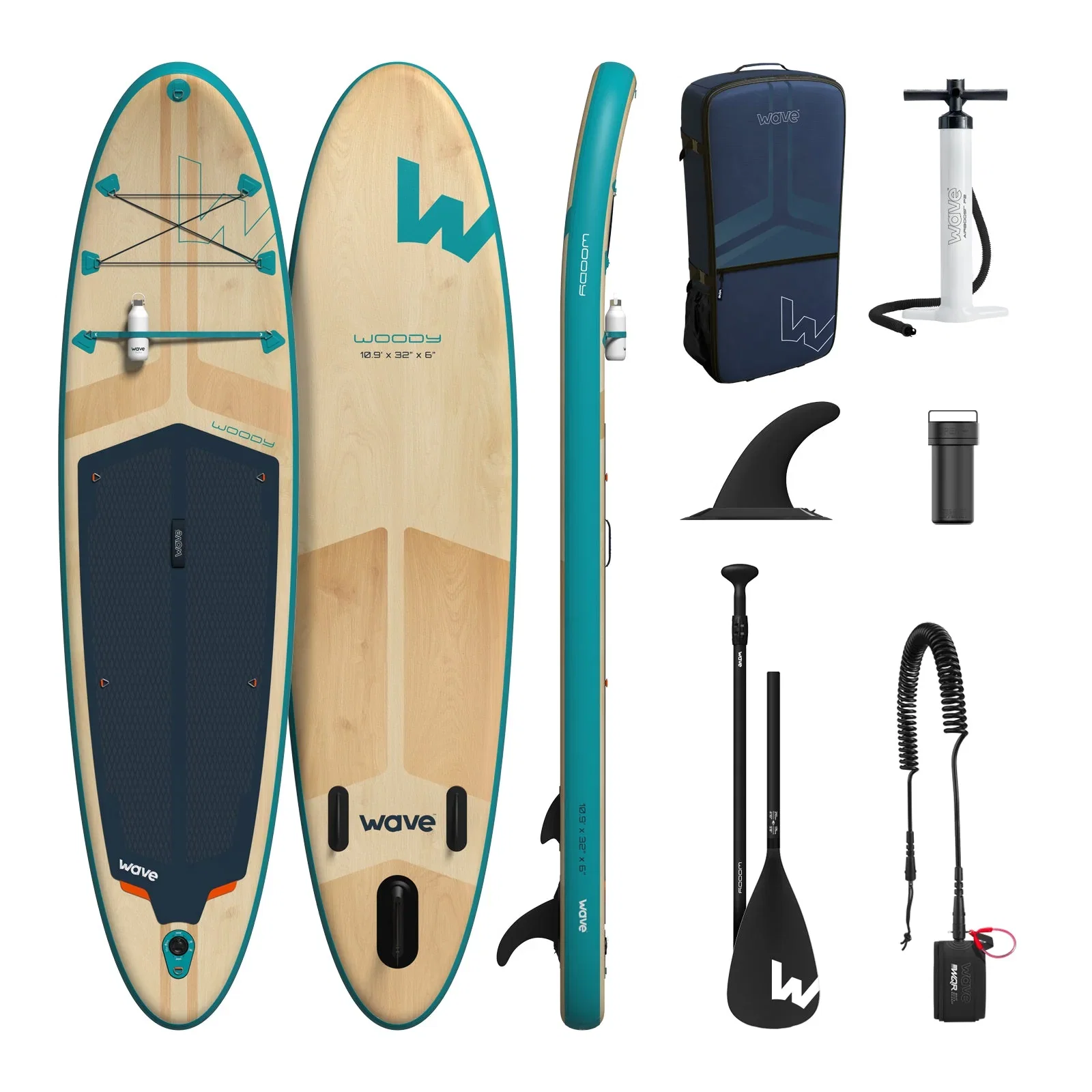 Image of Woody 2.0 SUP | Inflatable Paddle Board | 10'9ft | Aqua
