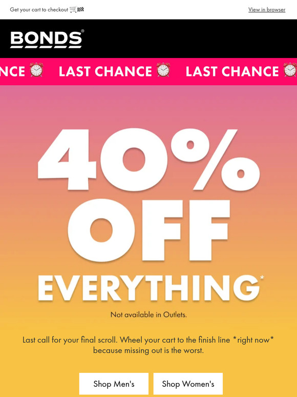 Final hours 📢 40% OFF EVERYTHING