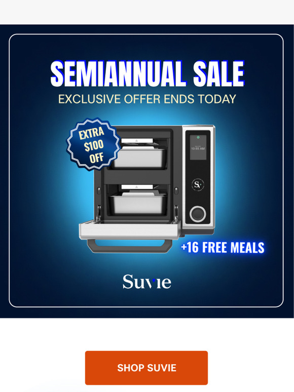ENDS TODAY: Extra $100 OFF + 16 FREE Meals