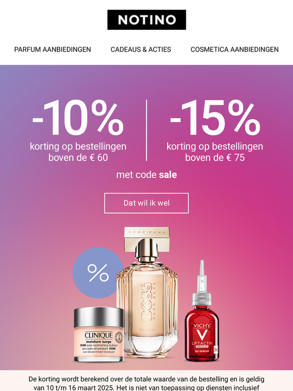 Tot 15% korting alleen tot middernacht