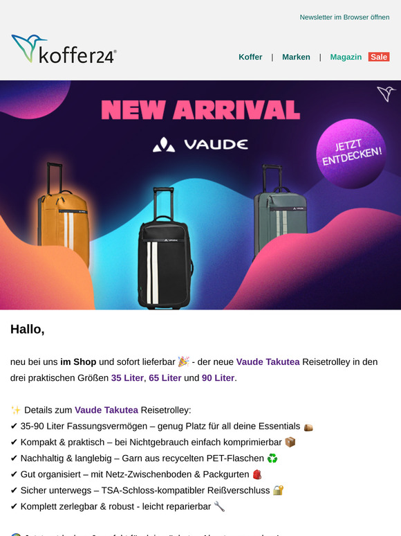 New Arrival 🎉: Vaude Takutea Reisetrolley 🧳
