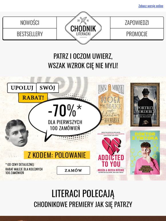 Upoluj swój rabat 💥 -70% na pierwsze 100 zamówień