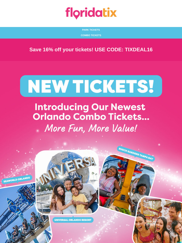 Get 16% off our NEW COMBO TICKETS! More fun & even more value! ✨