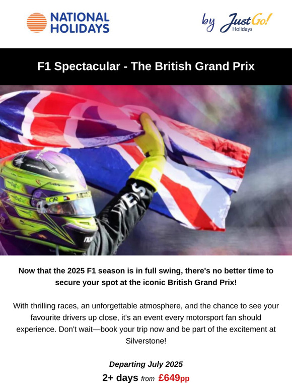 F1 is back! Secure your spot at the British Grand Prix