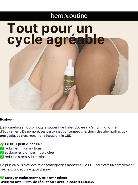 Produits pour le sommeil et le cycle menstruel maintenant 22% moins chers !