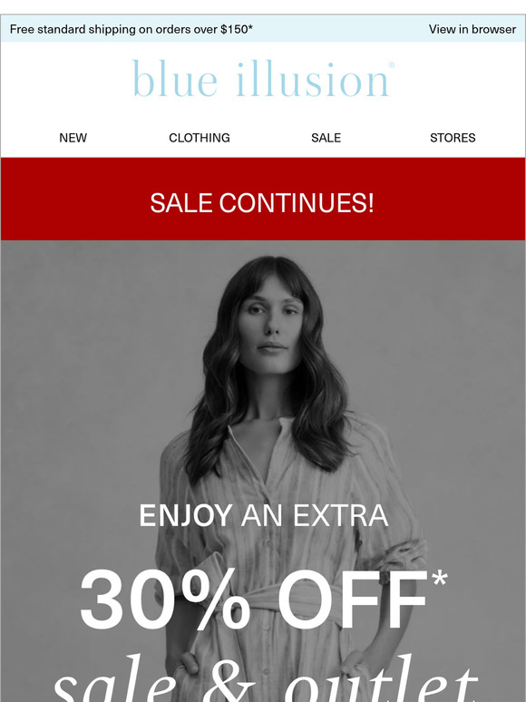 Extra 30% Off Sale & Outlet Continues