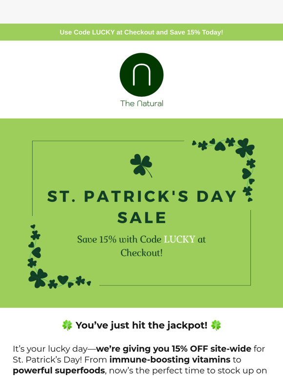 Lucky You! 15% Off Everything - Don't Miss Out