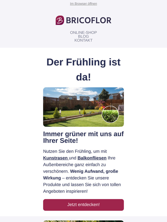 Spring-Sale: Bis zu 70% auf Böden, Kunstrasen und mehr!