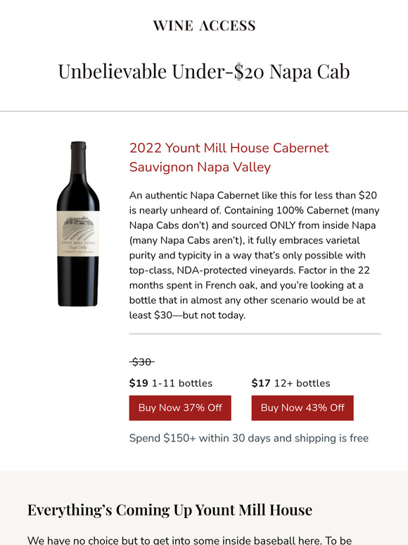 Nearly Unheard-of Napa Cab Value