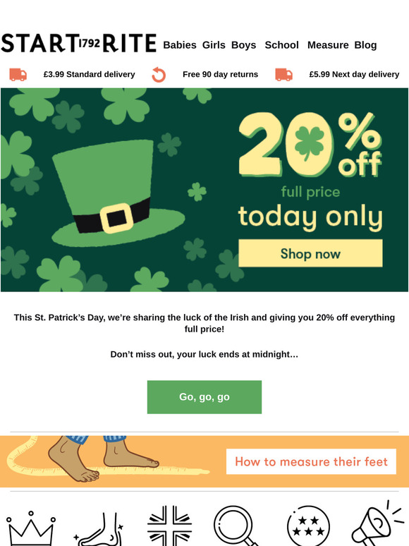 20% off TODAY ONLY ☘️
