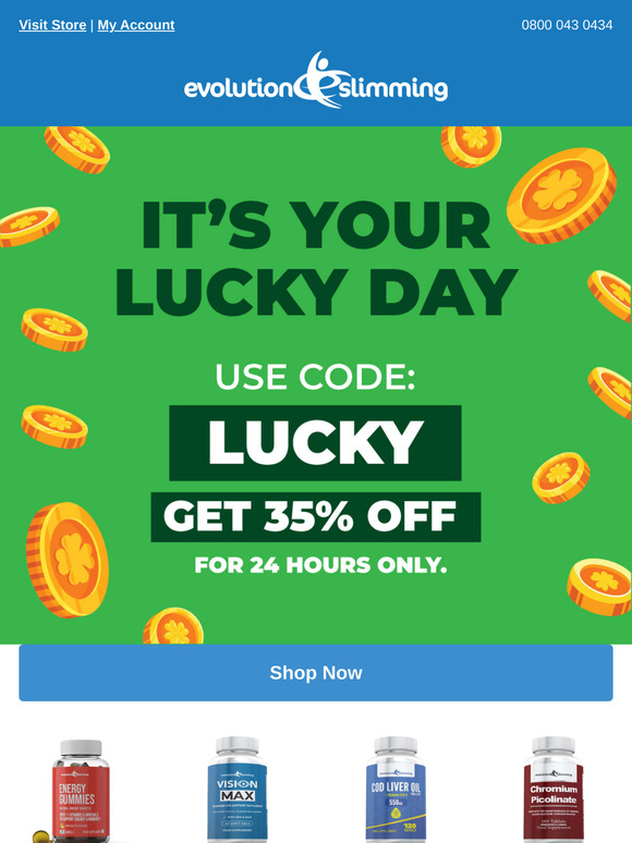 35% OFF - IT'S YOUR LUCKY DAY 🍀