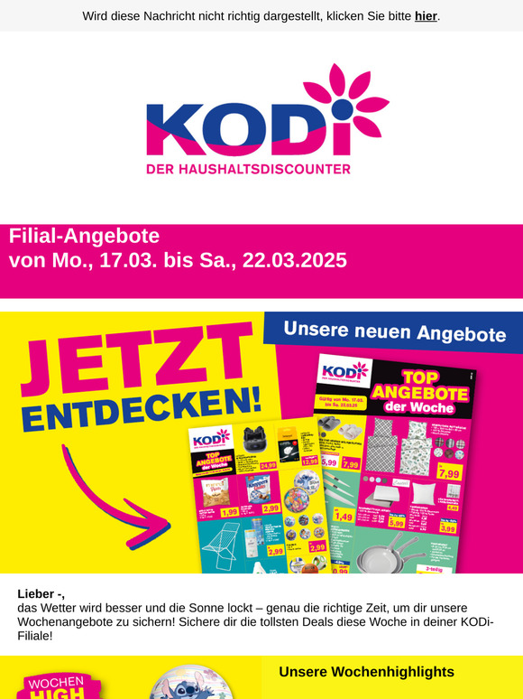 KODi-Angebote ab 17.03. - z.B. Bambus-Edelstahl Gemüsemesser ab 1,49,-
