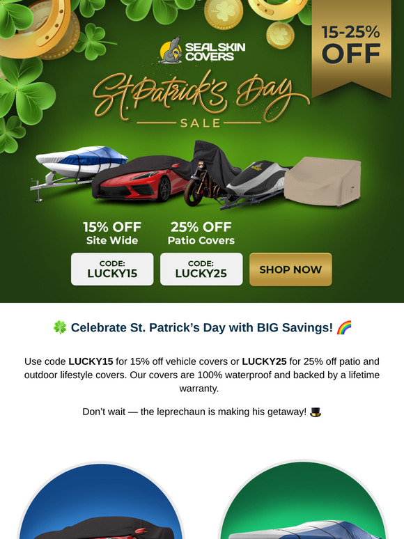 🍀 Happy St. Patrick’s Day - Save 15-25%!