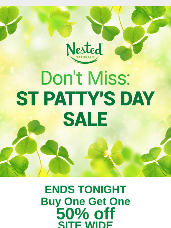 Ends Tonight: Buy 1 Get 1 50% OFF 🍀🌈