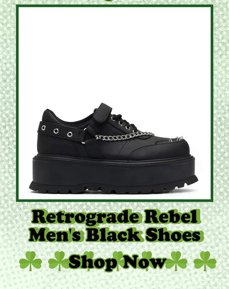 Retrograde Rebel Men's Black Platform Shoes