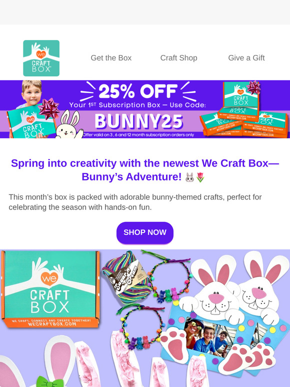 🐰🌸 Hop Into Creativity – 25% Off Your First Craft Box!