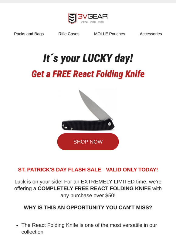 Limited Time: Free Knife with $50 Purchase