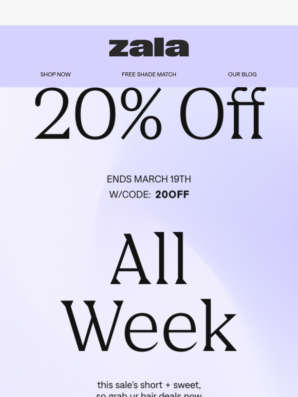 Don't Miss 20% off Sitewide!