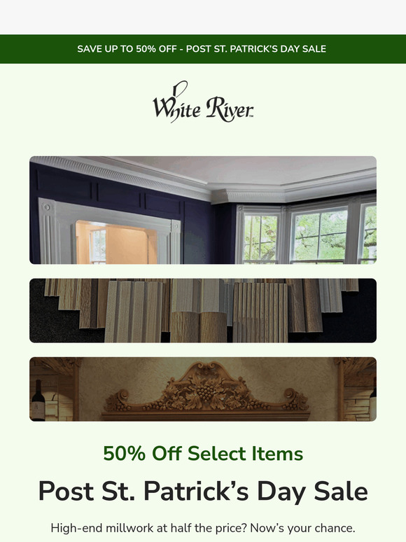 🍀 50% OFF premium woodwork? You’re in luck!