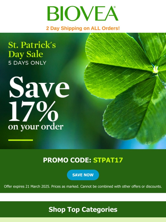 🍀 Celebrate like you're Irish! Save 17% Sitewide! 🍀