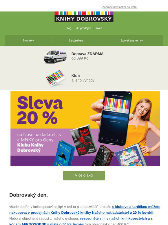 Sleva 20 % na knížky z Našeho nakladatelství 🤯