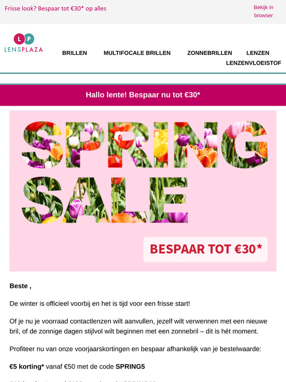 Hallo lente! Bespaar nu tot €30*