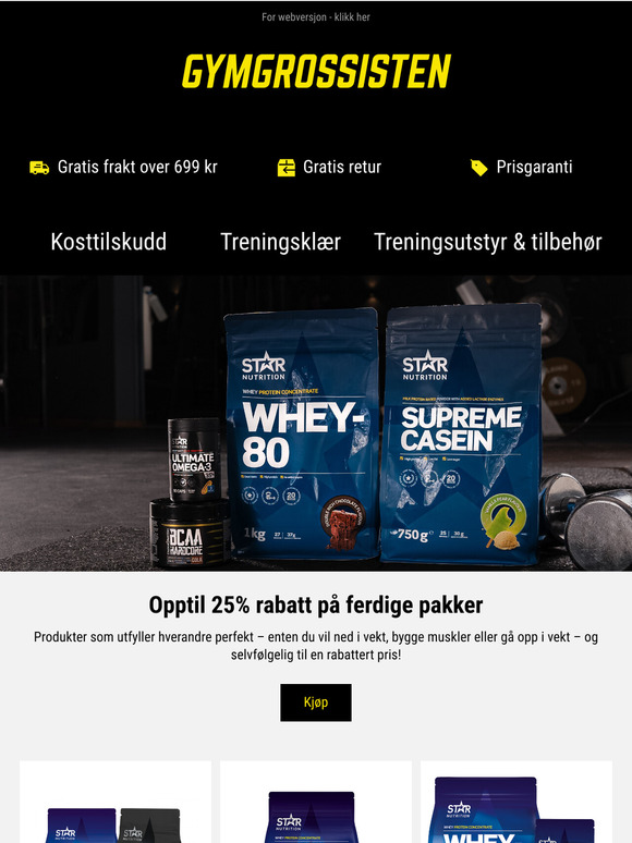 Opptil 25% rabatt på ferdige pakker for dine treningsmål! 🎁💪