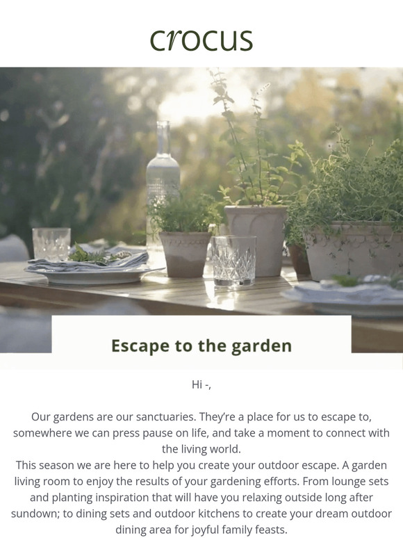 New | Escape to the garden