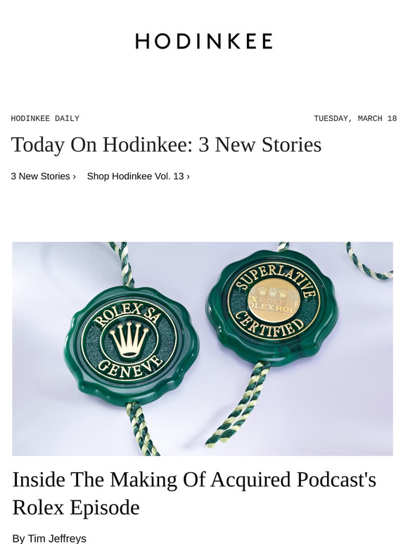 Hodinkee Daily | 03/18/2025