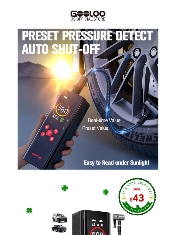 🔥GOOLOO AP150 PRO Tire Inflator Portable Air Compressor🔥
