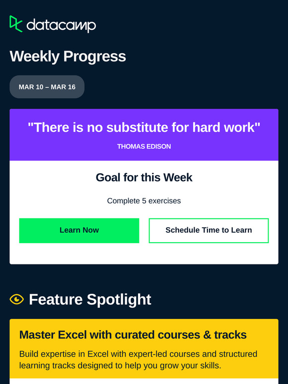 Just for you: Excel tracks & courses