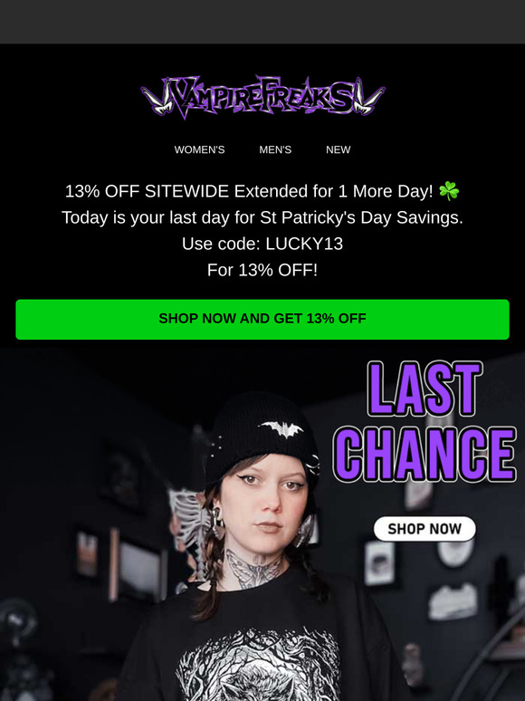 13% OFF SITEWIDE Extended for 1 More Day! ☘️