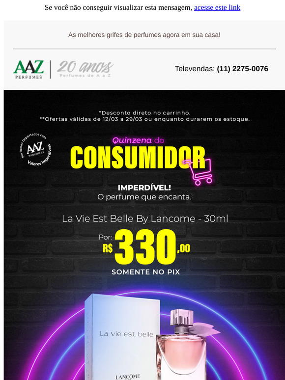 Encante-se com La Vie Est Belle! 🧴 Adquira o seu Frasco de 30ml com Super Desconto no PIX.