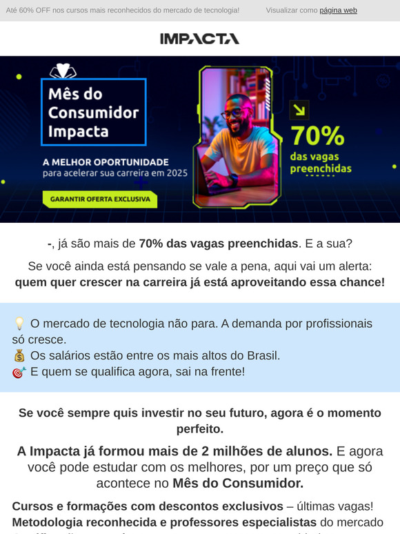 ⏳ 70% das vagas já foram… Vai ficar de fora?