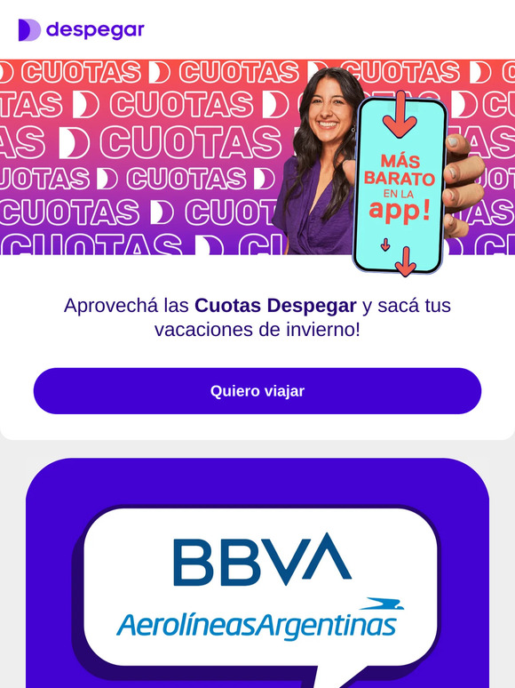 CUOTAS,MUCHAS CUOTAS! 🤑🤑 HASTA 6 CUOTAS SIN INTERÉS EN TU VUELO NACIONAL PAGANDO CON BBVA!